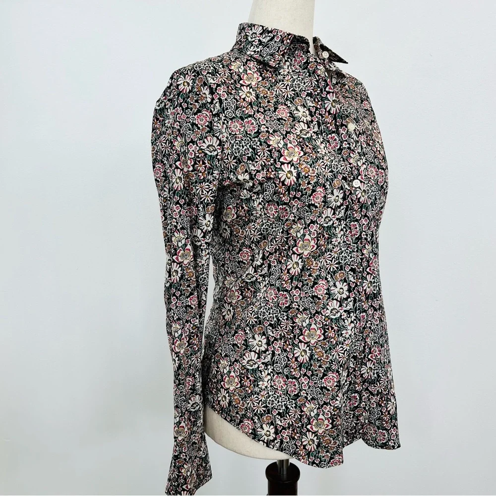J.Crew Liberty Fabric Floral Button Down Shirt Women Size 0